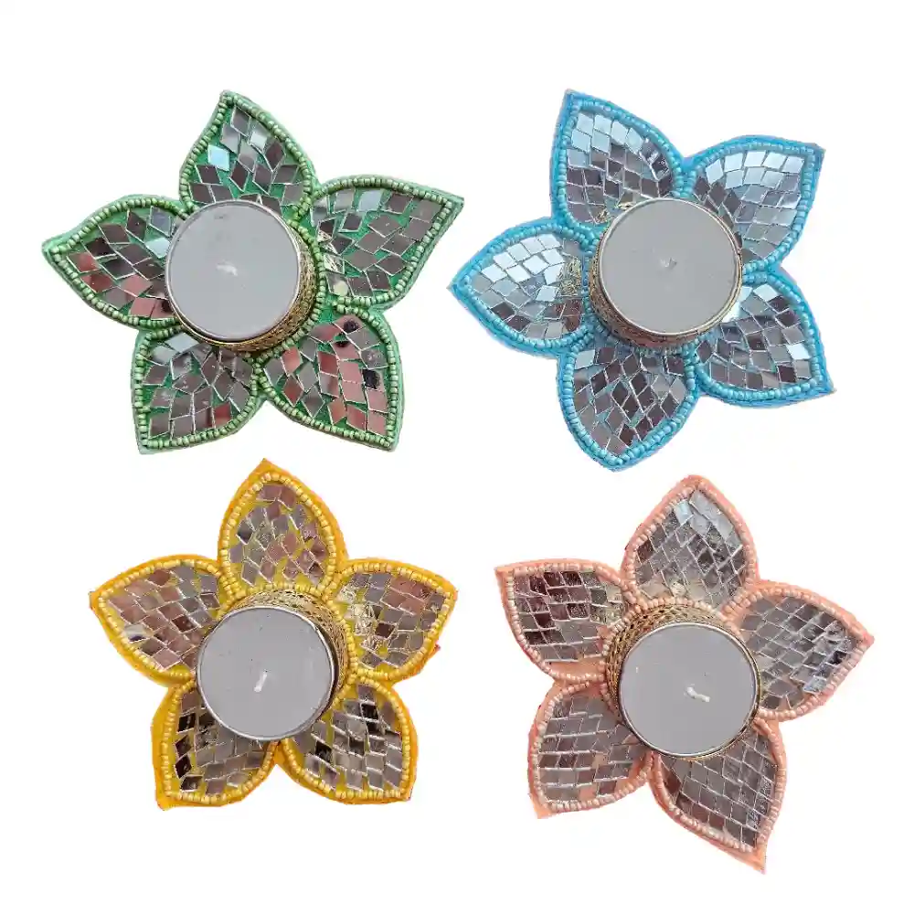 Flower Mirror T light Holder Online